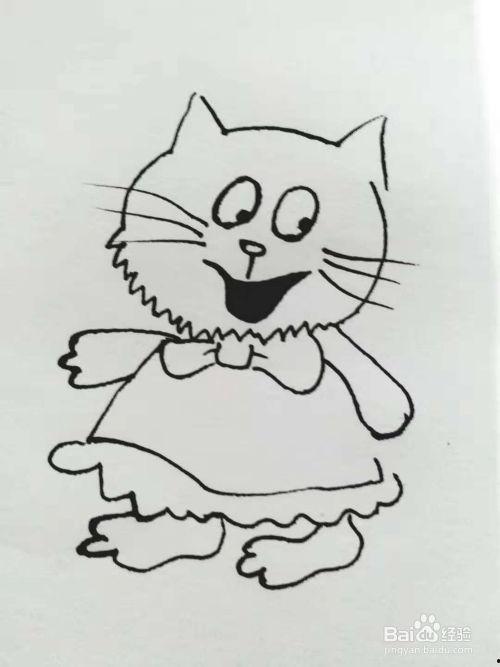 网红猫猫的简笔画法,轻松绘制萌态十足的小可爱